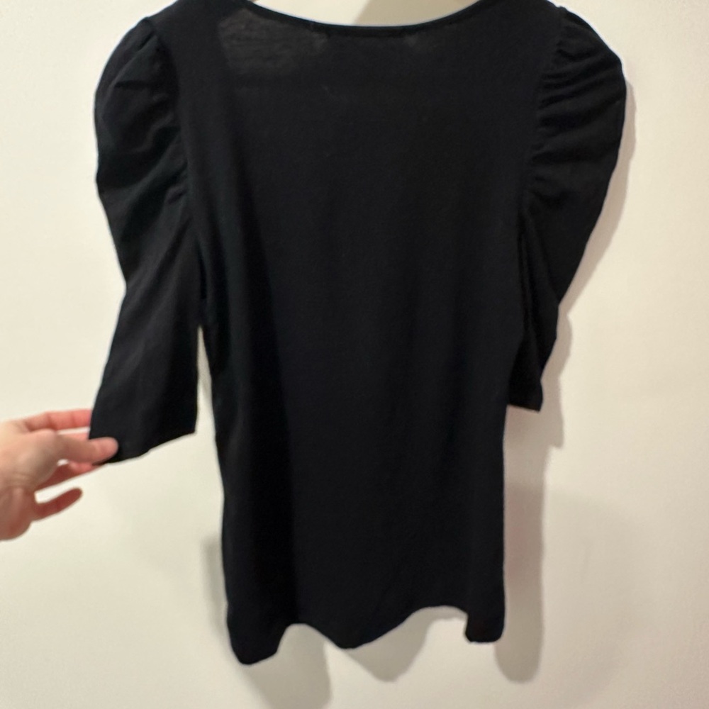 Forever 21 Black Ruched Sleeve Blouse - Picture 3 of 7
